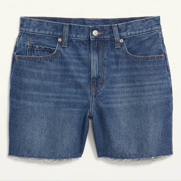 NEW! OLD NAVY high rise 5" cut off denim jean shorts 12. - Picture 2 of 6